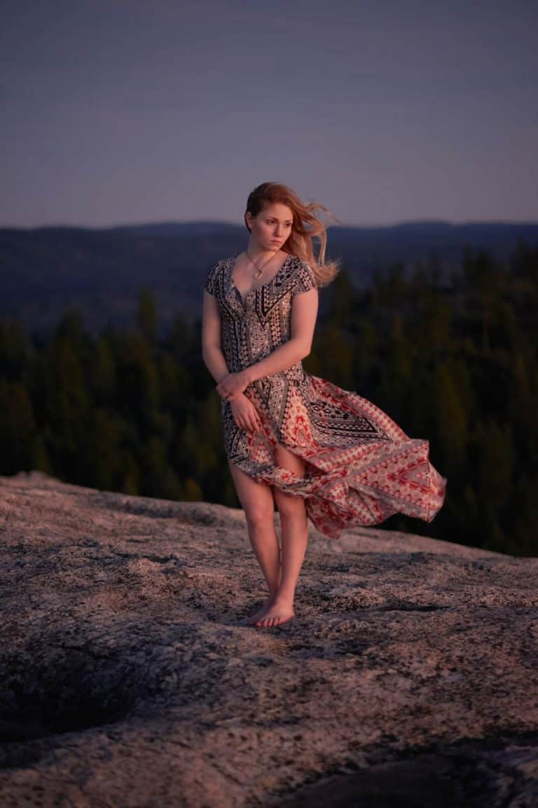 outdoor fashion photo shoot in the mountains